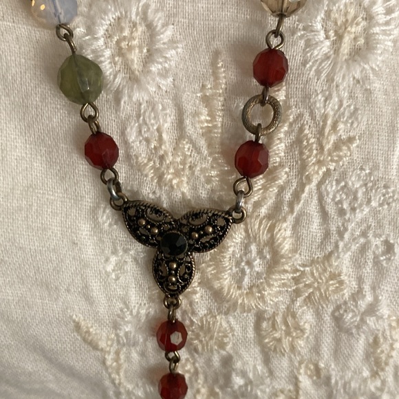 CHICO’S Multi Bead and Metal Necklace with Tassel - Picture 3 of 3